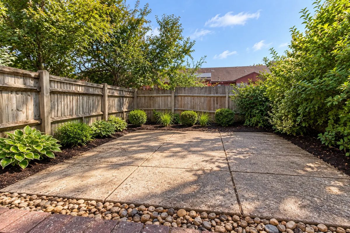 Yard debris removal, before and after
